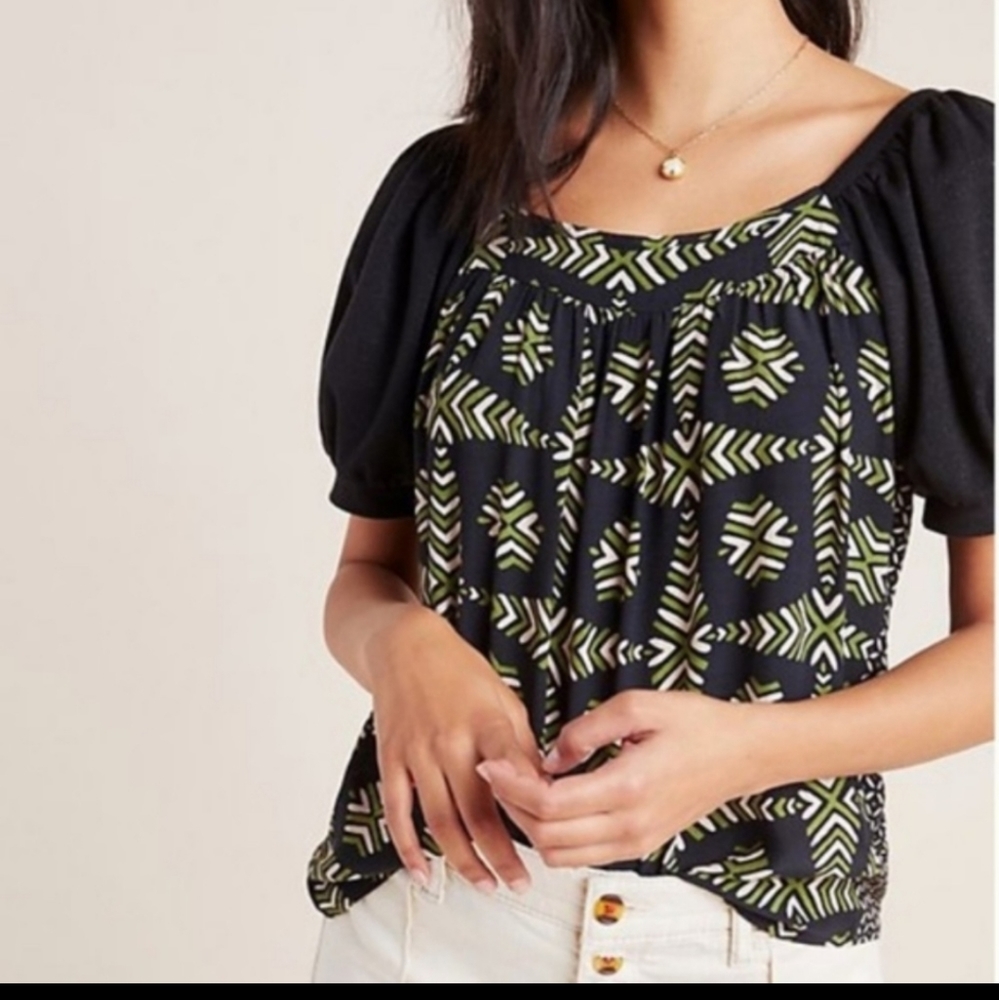 ANTHRO MAEVE Cantina Puff Sleeve Top